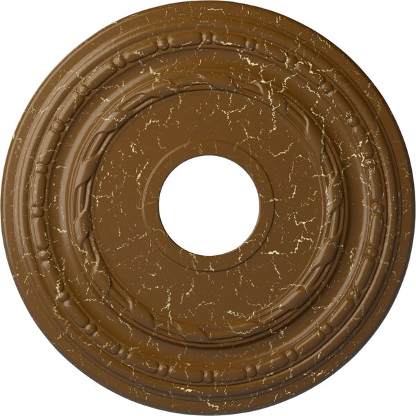 Ekena Millwork Dublin Ceiling Medallion (Canopies up to 8 1/4"), 15 3/8"OD x 3 5/8"ID x 1"P, Smokey Topaz Crackle CM15DUSTC - main